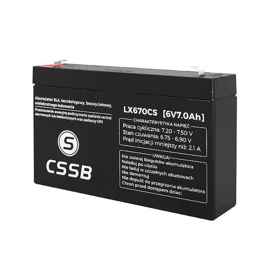 Akumulator żelowy CSSB 6V 7Ah CSSB