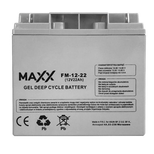 Akumulator Żelowy Maxx 22Ah 12V Maxx