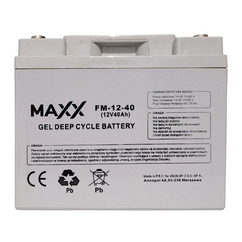 Akumulator Żelowy Maxx 40Ah 12V Maxx