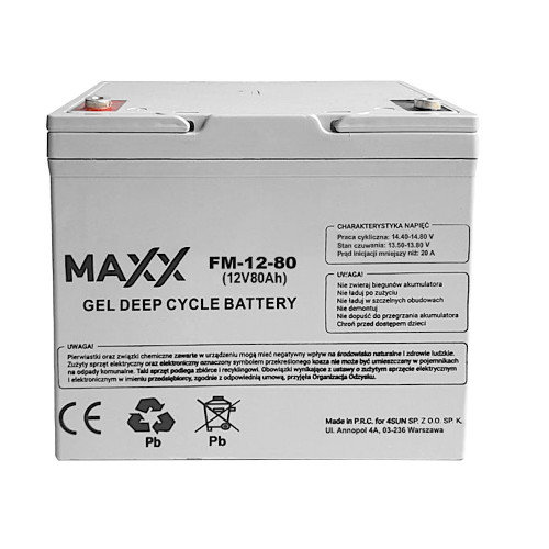 Akumulator Żelowy Maxx 80Ah 12V Maxx