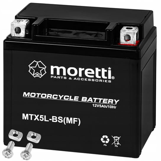 AKUMULATOR ŻELOWY MORETTI MTX5L-BS 12V 5Ah MOTOCYKLOWY SKUTER MOTOR QUAD Moretti