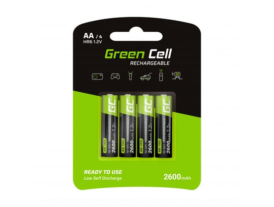 Akumulatorki Paluszki, Green Cell, 4x AA HR6, 2600 mAh Green Cell
