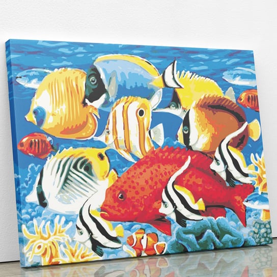Akwarium dyskowców - Diamentowa mozaika, haft diamentowy 50 x 40 cm ArtOnly