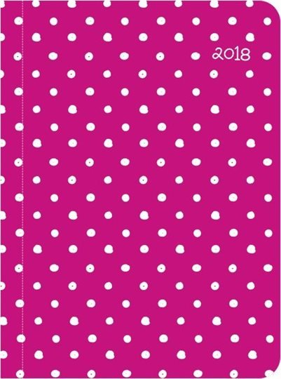 Albi Polska, kalendarz książkowy 2018, format B6, Kropki, różowy ALBI