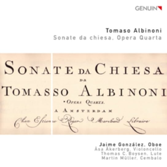 Albinoni: Sonate da chiesa. Opera Quarta Gonzalez Jaime, Boysen Thomas C., Muller Martin