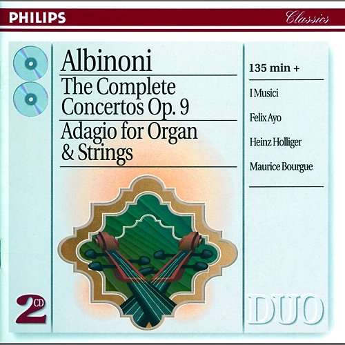 Albinoni: Concerto a 5 in C Major, Op. 9, No. 9 for 2 Oboes, Strings, and Continuo - 2. Adagio Heinz Holliger, Maurice Bourgue, I Musici, Maria Teresa Garatti