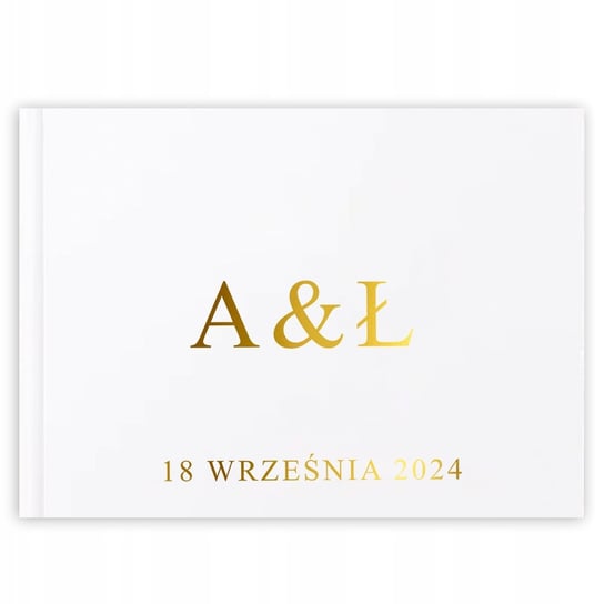 ALBUM KSIĘGA GOŚCI WESELNA PERSONALIZOWANY GOLD NAPIS 50 KARTEK twoje imię Inna marka