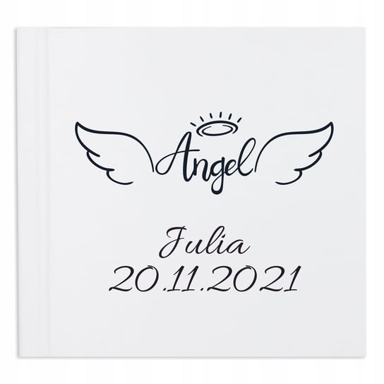 ALBUM upominek na CHRZEST ŚWIĘTY Napis Angel ze skrzydłami BIAŁE STRONY StyleCouture