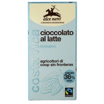 Alce Nero, czekolada mleczna bio, 100g Alce Nero
