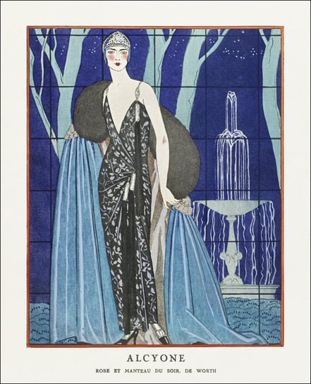 Alcyone / Robe et manteau du soir, de Worth, George Barbier - plakat 40x60 cm Galeria Plakatu