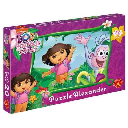 Alekxander, puzzle, Dora poznaje świat, maxi, 20 el. Alexander