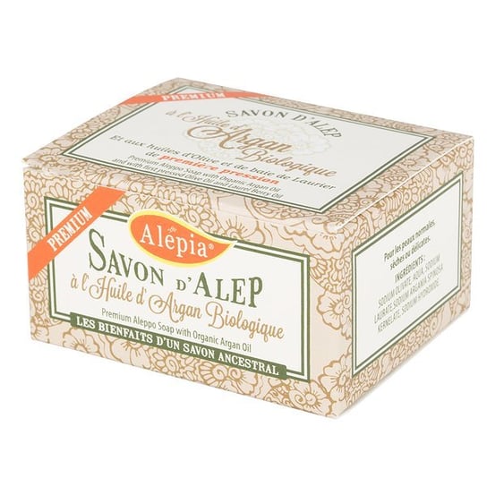 Alepia, Premium, mydło alep z arganem, 125 g Alepia