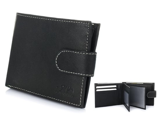 Alessandro Paoli czarny męskie portfel skórzany duży K48 czarny Alessandro Paoli