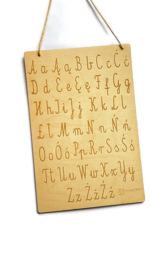 Alfabet pisany Montessori POLSKI - tablica drewniana AkademiaDrewna