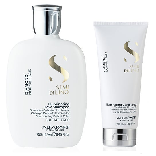 Alfaparf, Semi Di Lino Diamond Illuminating, Zestaw rozświetlający do włosów: szampon 250ml + odżywka 200ml Alfaparf