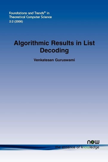 Algorithmic Results In List Decoding Guruswami Venkatesan