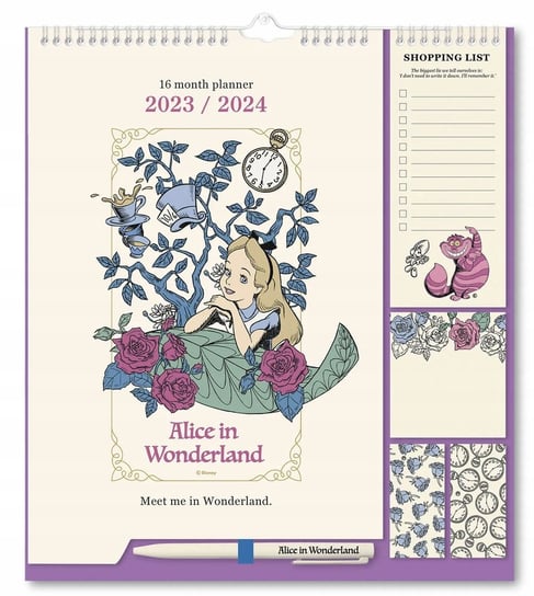 Alice In Wonderland Kalendarz Planer Ścienny 2023 Inna marka