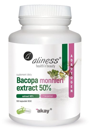Aliness, Bacopa monnieri extract 50% 500 mg, Suplement diety, 100 kaps. Aliness