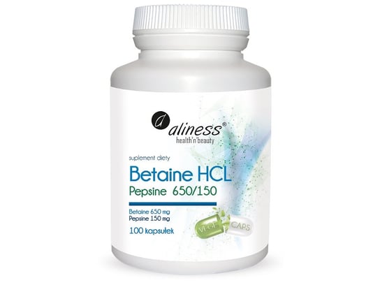 Aliness, Betaina HCL Pepsine 650/150,  Suplement diety, 100 kaps. Aliness