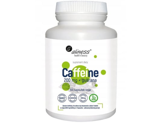 Aliness, Caffeine 200mg z guaraną,  Suplement diety, 100 kaps. Aliness