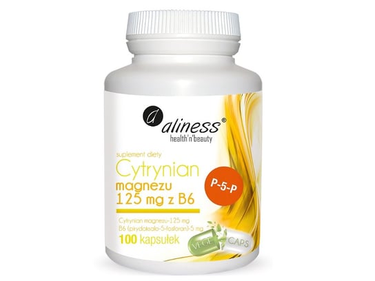 Aliness, Cytrynian magnezu 125 mg z B6,  Suplement diety, 100 kaps. Aliness