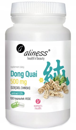 Aliness, Dong Quai Dzięgiel Chiński ekstrakt 1,5% 500 mg x 100 Vege Aliness