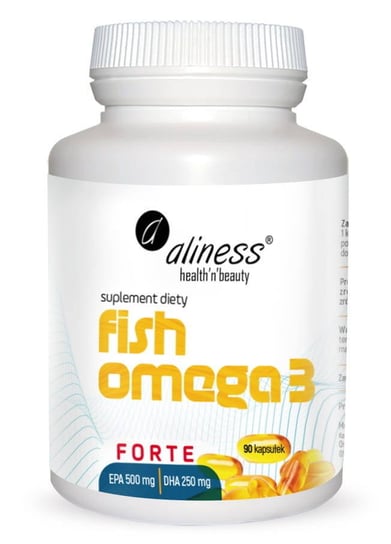 Aliness Fish Omega 3 Forte Kwasy EPA 500 mg i DHA 250 mg Suplement diety, 90 kaps. Aliness