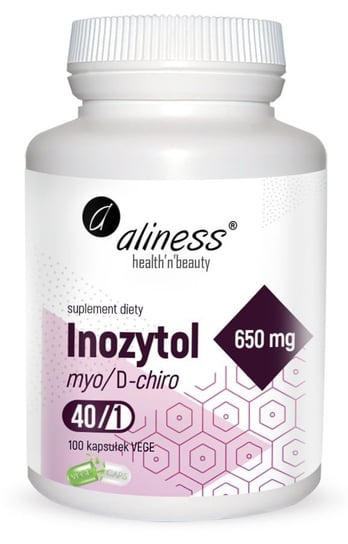 Aliness Inozytol myo/D-chiro 40/1 650 mg - Suplement diety, 100 kaps. Aliness