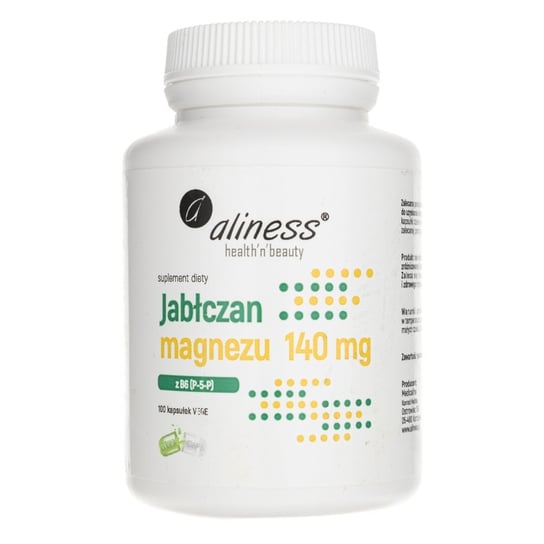 Aliness, Jabłczan magnezu 140 mg z B6, Suplement diety, 100 kapsułek MedicaLine