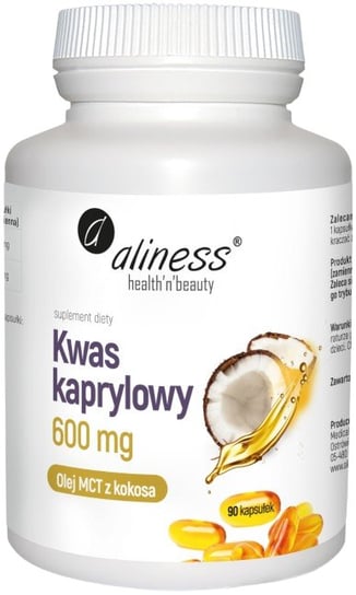 Aliness, Kwas kaprylowy (60% C8), Suplement diety, 600 mg x 90 kaps. MedicaLine