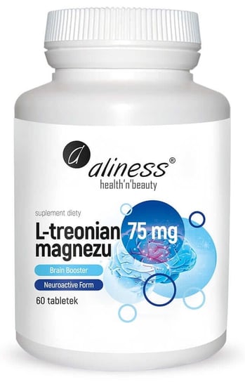 Aliness L-treonian magnezu Brain Booster 75 mg - Suplement diety, 60 tabletek Aliness