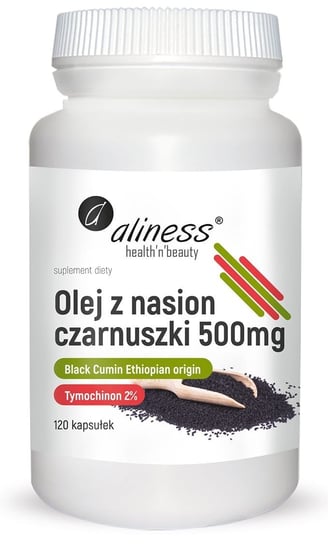 Aliness, olej z nasion czarnuszki 2% 500 mg, Suplement diety, 120 kapsułek MedicaLine