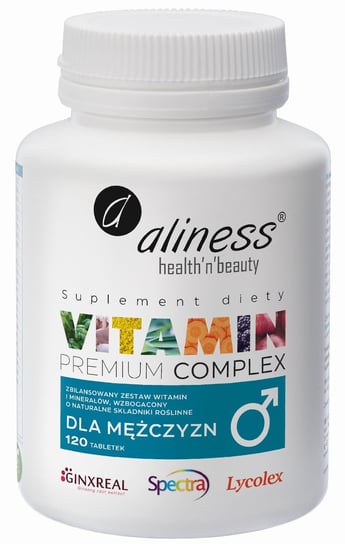 Aliness Premium Vitamin Complex dla mężczyzn - Suplement diety, 120 tabletek Aliness