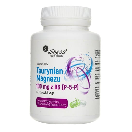 Aliness, Taurynian Magnezu 100 mg z B6, Suplement diety, 100 kapsułek MedicaLine