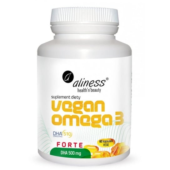 Aliness Vegan Omega 3 Forte DHA 500 mg Suplement diety, 60 kaps. Aliness