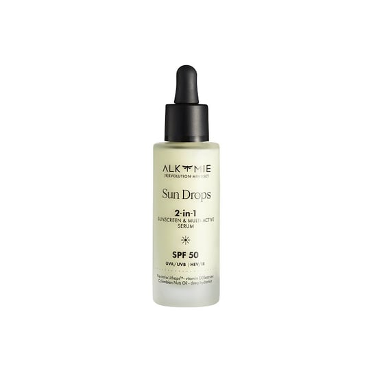 Alkmie, Sun, Multiaktywne serum drops SPF 50 2w1 ochrona przeciwsłoneczna, 30 ml Alkmie