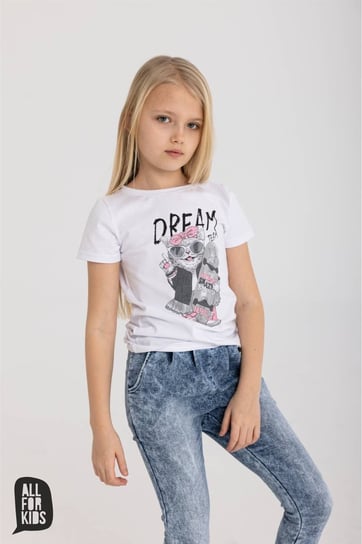 All For Kids T-Shirt Kitty Biel - 104-110 All For Kids