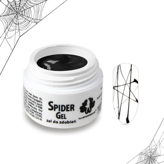 AllePaznokcie, Spider Gel, żel UV do zdobień Black, 3 ml AllePaznokcie