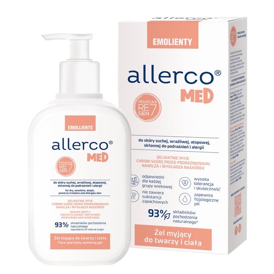 Allerco, Żel myjący dla skóry skłonnej do podrażnień i alergii, 200 ml Dermena