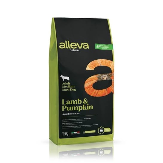 Alleva Natural Adult Medium/Maxi Lamb & Pumpkin 12kg ALLEVA