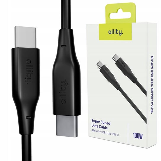 Allity kabel AUC-02 USB-C - USB-C 1,0 m 100W czarny Allity