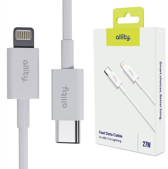 Allity kabel AUC-03 USB-C - Lightning 1,0 m 27W biały Allity