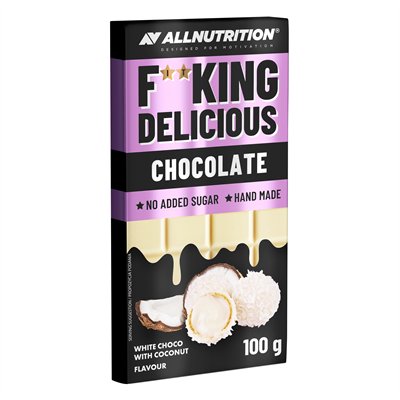 Allnutrition, czekolada biała z wiórkami kokosowymi F**king Delicious, 100 g Allnutrition