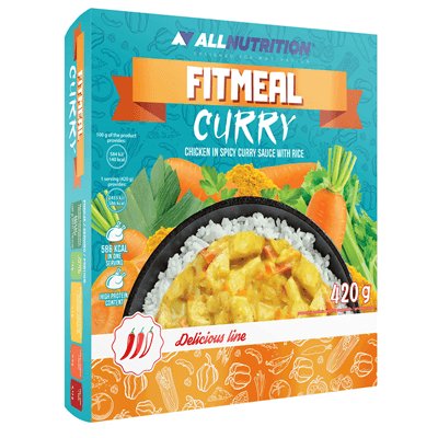 Allnutrition, danie Fitmeal kurczak w sosie curry z warzywami i ryżem, 420 g Allnutrition