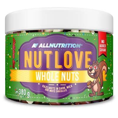 Allnutrition Nutlove Whole Nuts Hazelnuts In Dark, Milk And White Chocolate 300 G Allnutrition