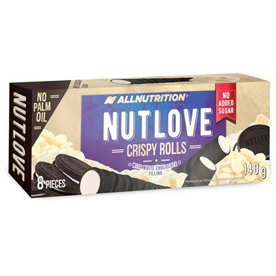Allnutrition, rurki waflowe z nadzieniem o smaku białej czekolady Nutlove, 140 g Allnutrition