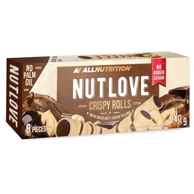 Allnutrition, rurki waflowe z nadzieniem o smaku orzechowo-kakaowym Nutlove, 140 g Allnutrition