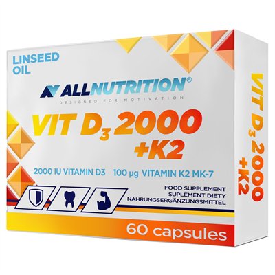 Allnutrition Vit D3 2000 +K2 60Kapsułek Allnutrition