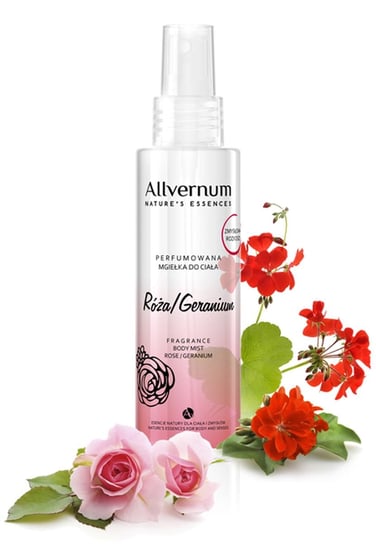 Allvernum, Nature's Essences, mgiełka do ciała perfumowana róża-geranium, 125 ml Allvernum
