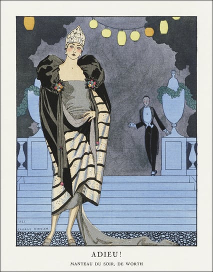 Almanach des Modes présentes, passées &amp; futures pour, Falbalas et Fanfreluches, George Barbier - plakat 20x30 cm Galeria Plakatu